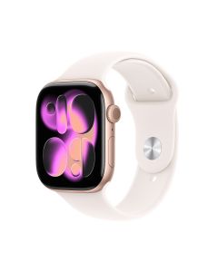 Apple Watch Series 11 GPS 46mm Aluminium Case with Light Blush Sport Band - M/L (MEV74ZP/A) - Rose Gold