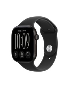 Apple Watch Series 12 GPS 46mm  Aluminum Case With Black Sport Band - M/L (MJEL4X/A) - Black