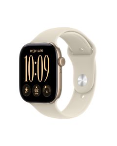 Apple Watch Series 12 GPS 46mm  Aluminum Case With Sand Sport Band - M/L (MJEP4X/A) - Light Gold