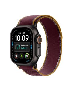 Apple Watch Ultra 4 GPS + Cellular 49mm Titanium Case with with Burgundy Trail Loop - M/L (MJC44X/A) - Black