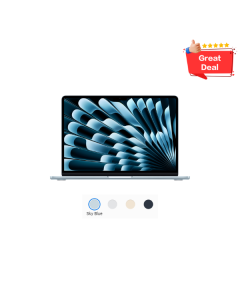 MacBook Air 13 inch: M4, 10C CPU, 8C GPU, 16GB, 256GB Storage - Skyblue (MC6T4ZP/A)