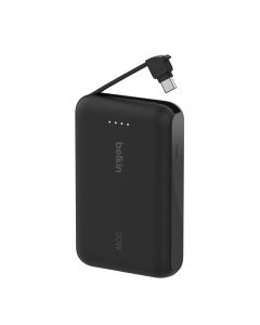 Belkin BoostCharge Power Bank 10K with Integrated Cable (Black) (3C)