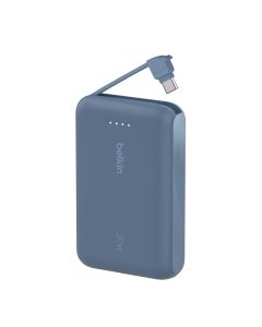 Belkin BoostCharge Power Bank 10K with Integrated Cable (Blue) (3C)