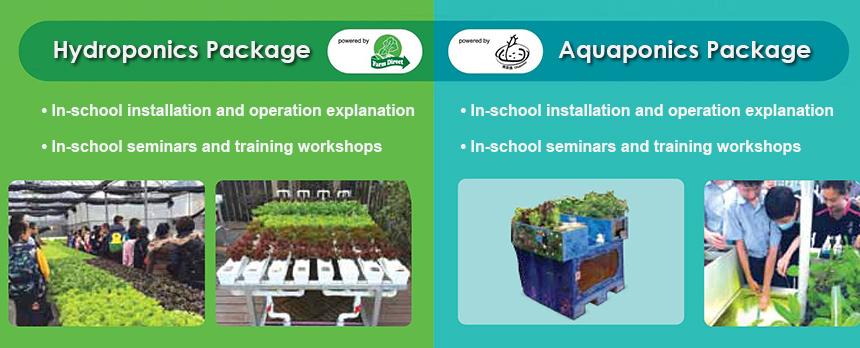 Hydroponics Package- In-school installation and operation explanation- In-school seminars and training workshopsAquaponics Package- In-school installation and operation explanation- In-school seminars and training workshops